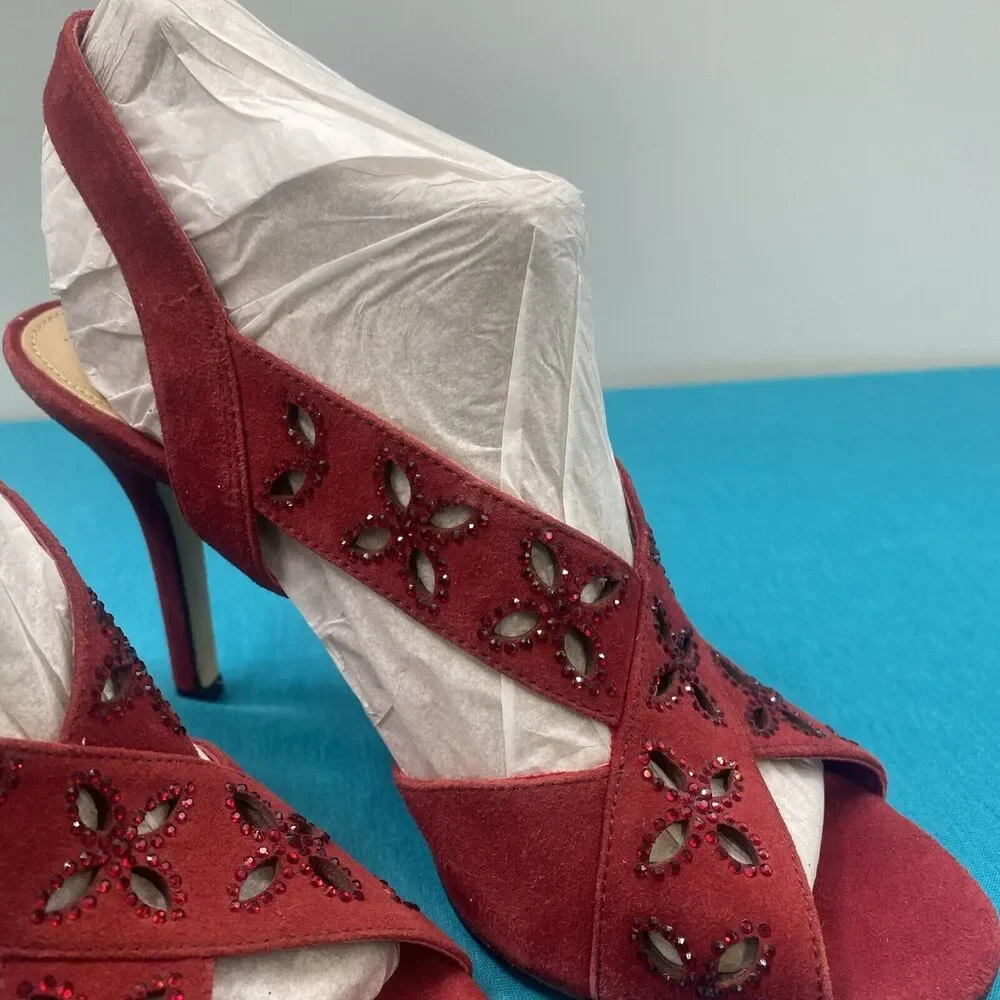 MICHAEL Michael Kors Platform Sandals High Heels Red Size 7 Open Toe Slingback